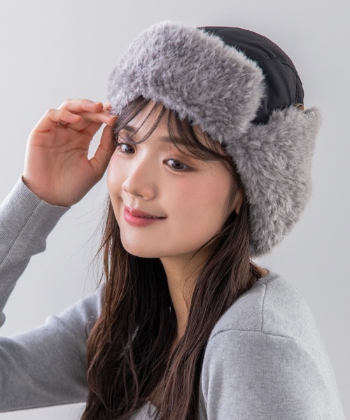 polcadot（ポルカドット）の「NYLON FLIGHT CAP/ナイロンフライトキャップ（キャップ・レディース・ベージュ/ブラック/カーキ・FREE）」の2枚目の写真