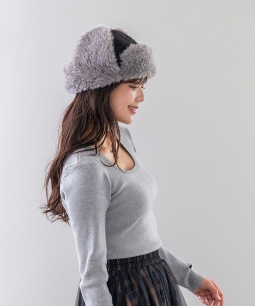 polcadot（ポルカドット）の「NYLON FLIGHT CAP/ナイロンフライトキャップ（キャップ・レディース・ベージュ/ブラック/カーキ・FREE）」の7枚目の写真