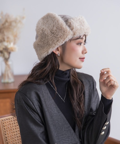 polcadot（ポルカドット）の「NYLON FLIGHT CAP/ナイロンフライトキャップ（キャップ・レディース・ベージュ/ブラック/カーキ・FREE）」の14枚目の写真