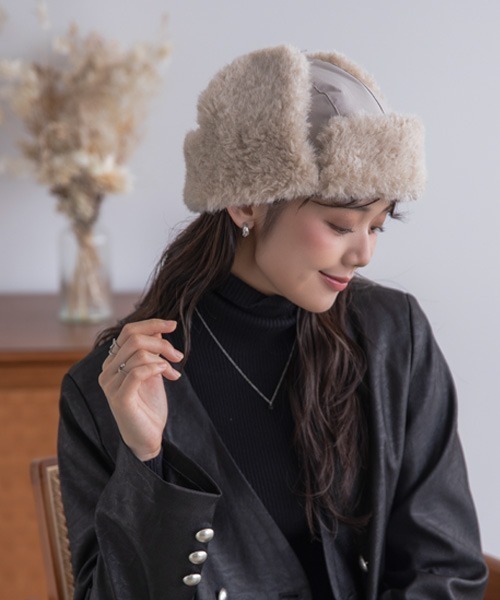 polcadot（ポルカドット）の「NYLON FLIGHT CAP/ナイロンフライトキャップ（キャップ・レディース・ベージュ/ブラック/カーキ・FREE）」の12枚目の写真