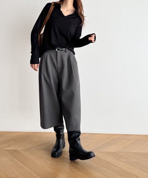 CANAL JEAN（キャナルジーン）の「diggity　ベルト付きバミューダパンツ（その他パンツ・レディース・ブラック/グレー・SMALL/MEDIUM）」の6枚目の写真