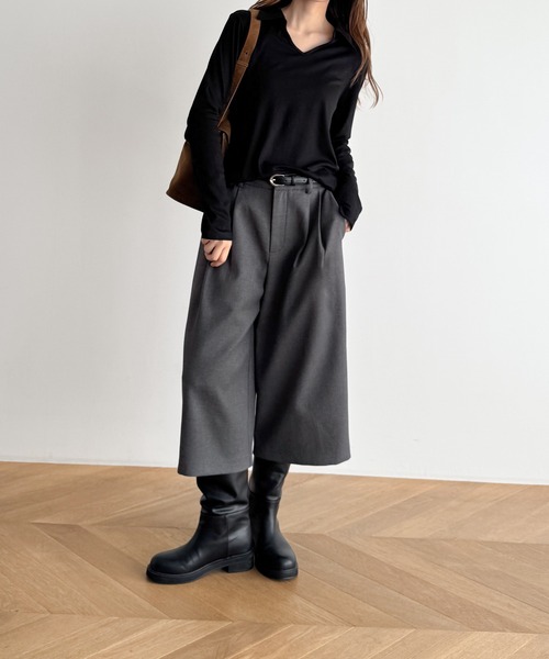 CANAL JEAN（キャナルジーン）の「diggity　ベルト付きバミューダパンツ（その他パンツ・レディース・ブラック/グレー・SMALL/MEDIUM）」の8枚目の写真