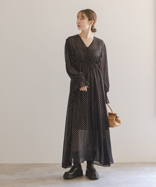 Noble(ノーブル)の「ラメカットジャガード2wayワンピース(ワンピース・レディース・ブラック/ベージュ・FREE)」の19枚目の写真