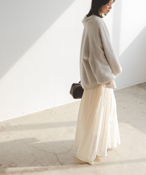 Noble(ノーブル)の「ラメカットジャガード2wayワンピース(ワンピース・レディース・ブラック/ベージュ・FREE)」の4枚目の写真