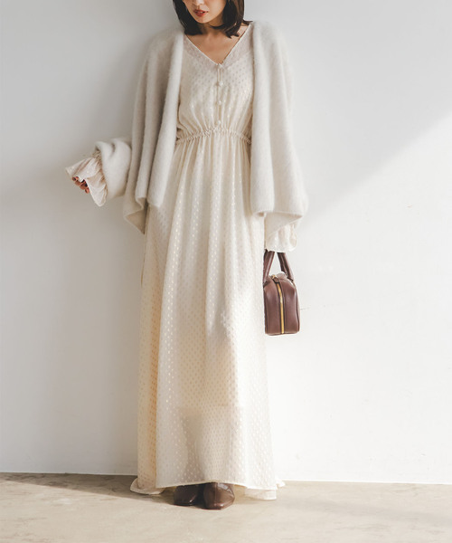 Noble(ノーブル)の「ラメカットジャガード2wayワンピース(ワンピース・レディース・ブラック/ベージュ・FREE)」の10枚目の写真