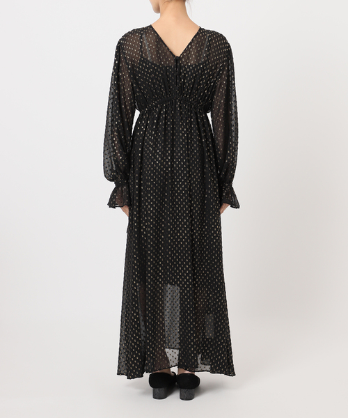 Noble(ノーブル)の「ラメカットジャガード2wayワンピース(ワンピース・レディース・ブラック/ベージュ・FREE)」の7枚目の写真