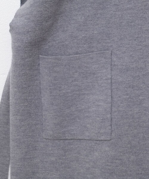 Rie Miller（リエミラー）の「バイカラー強縮ニットショール（ニット/セーター・レディース・ネイビー/ライトグレー・FREE）」の4枚目の写真