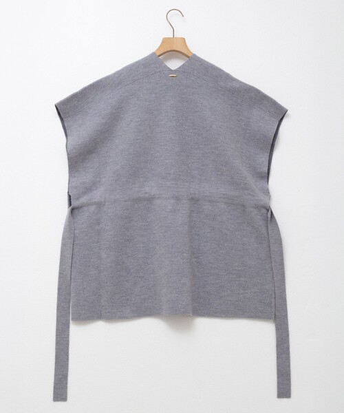 Rie Miller（リエミラー）の「バイカラー強縮ニットショール（ニット/セーター・レディース・ネイビー/ライトグレー・FREE）」の7枚目の写真