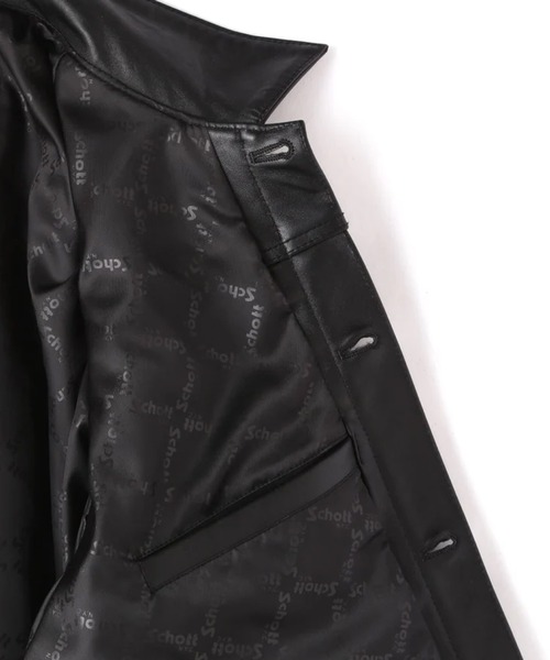 schott（ショット）の「SCHOTT-SHEEP LEATHER 1st TRACKER JACKET（ライダースジャケット・メンズ・ブラック・M/L/XL）」の9枚目の写真