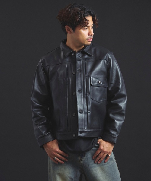 schott（ショット）の「SCHOTT-SHEEP LEATHER 1st TRACKER JACKET（ライダースジャケット・メンズ・ブラック・M/L/XL）」の17枚目の写真
