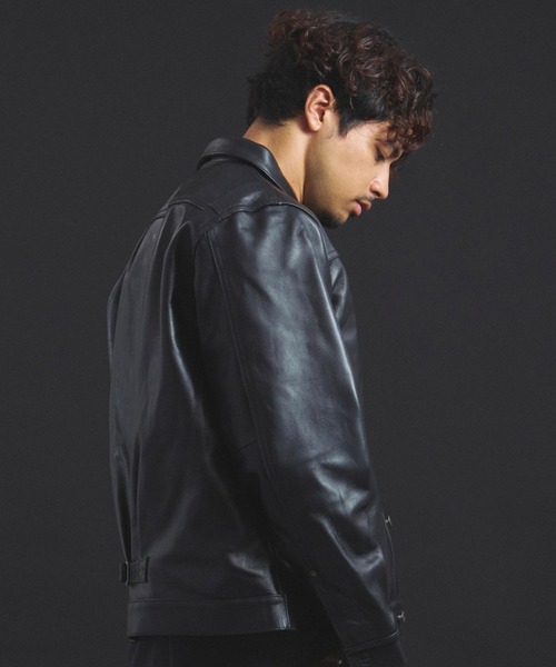 schott（ショット）の「SCHOTT-SHEEP LEATHER 1st TRACKER JACKET（ライダースジャケット・メンズ・ブラック・M/L/XL）」の14枚目の写真