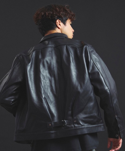 schott（ショット）の「SCHOTT-SHEEP LEATHER 1st TRACKER JACKET（ライダースジャケット・メンズ・ブラック・M/L/XL）」の15枚目の写真