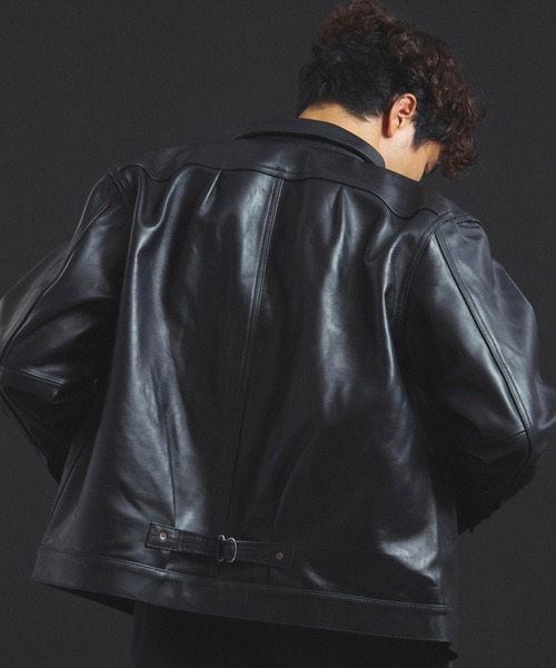 schott（ショット）の「SCHOTT-SHEEP LEATHER 1st TRACKER JACKET（ライダースジャケット・メンズ・ブラック・M/L/XL）」の16枚目の写真