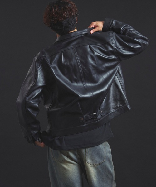 schott（ショット）の「SCHOTT-SHEEP LEATHER 1st TRACKER JACKET（ライダースジャケット・メンズ・ブラック・M/L/XL）」の19枚目の写真