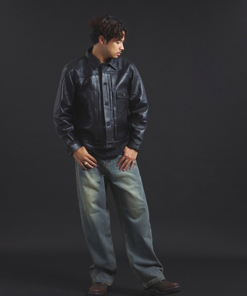 schott（ショット）の「SCHOTT-SHEEP LEATHER 1st TRACKER JACKET（ライダースジャケット・メンズ・ブラック・M/L/XL）」の21枚目の写真