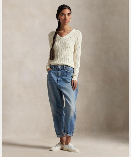 POLO RALPH LAUREN（ポロ ラルフ ローレン）の「ケーブルニット コットン Vネック セーター（ニット/セーター・レディース・ナチュラル・XS/XL/S/M/L）」の6枚目の写真