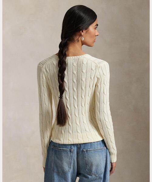 POLO RALPH LAUREN（ポロ ラルフ ローレン）の「ケーブルニット コットン Vネック セーター（ニット/セーター・レディース・ナチュラル・XS/XL/S/M/L）」の5枚目の写真