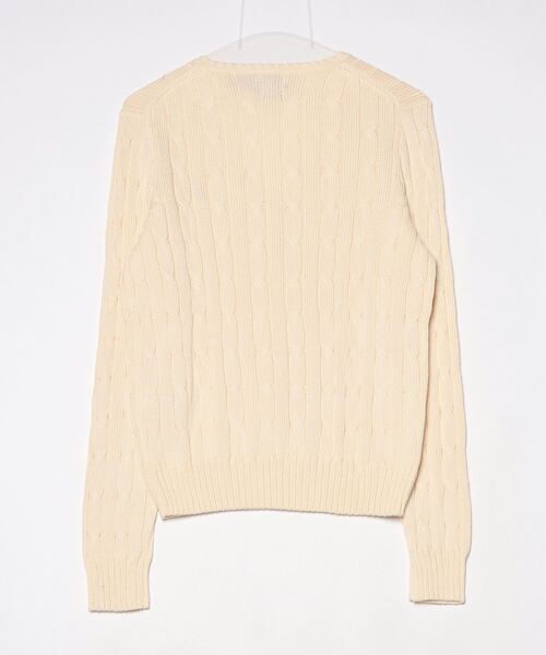 POLO RALPH LAUREN（ポロ ラルフ ローレン）の「ケーブルニット コットン Vネック セーター（ニット/セーター・レディース・ナチュラル・XS/XL/S/M/L）」の2枚目の写真