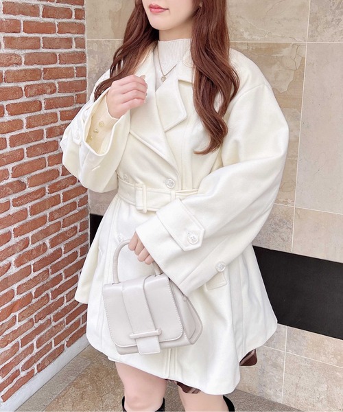 INGNI(イング)の「【WEB限定】ミディ丈トレンチコート(トレンチコート・レディース・ブラック/グレー系その他/アイボリー・M)」の4枚目の写真