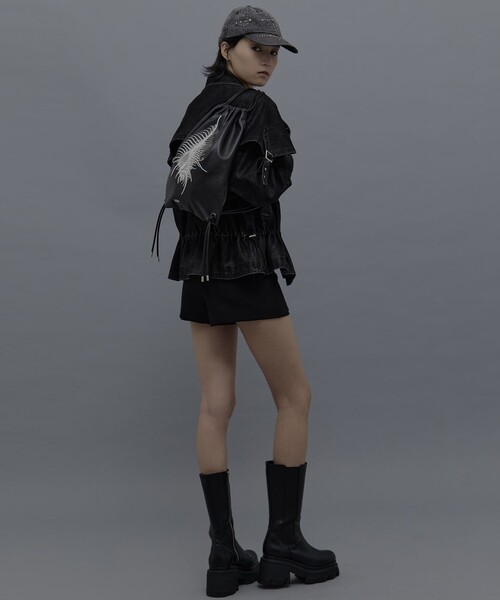 tanakadaisuke(タナカダイスケ)の「【tanakadaisuke/タナカダイスケ】《STUDIOUS別注》AKKIGAI drawstring backpack/ナップサック(バックパック/リュック・レディース・ブラック・FREE)」の2枚目の写真