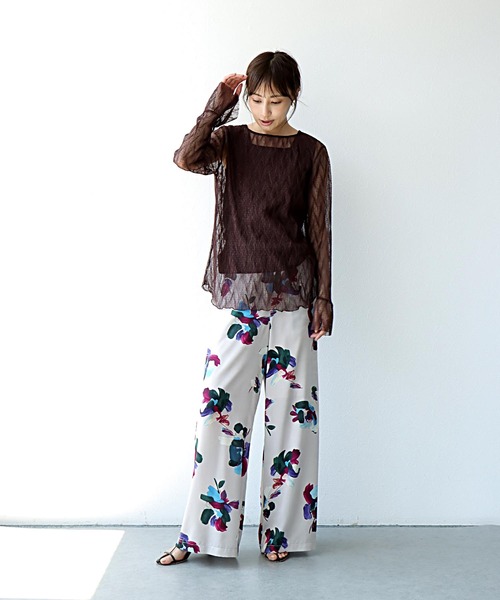 Jines(ジネス)の「ドットチュールトップス(Tシャツ/カットソー・レディース・ホワイト/ブラウン/ブラック・38)」の19枚目の写真