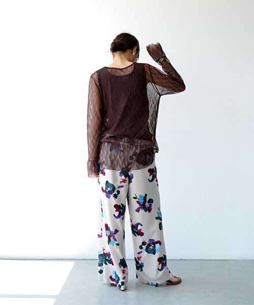 Jines(ジネス)の「ドットチュールトップス(Tシャツ/カットソー・レディース・ホワイト/ブラウン/ブラック・38)」の9枚目の写真