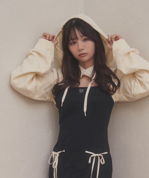 M DOLLY(エムドリー)の「*M DOLLY original* sweat pleats Luce set dress/スウェットプリーツルーチェセットドレス(ワンピース・レディース・ブラック/アイボリー・FREE)」の9枚目の写真