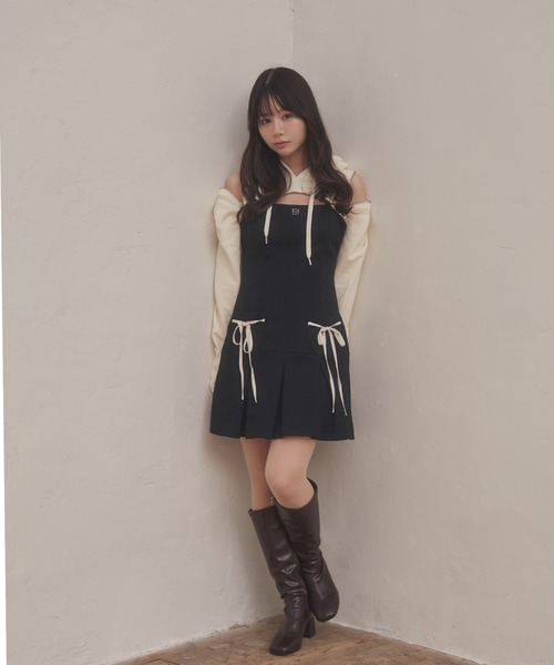 M DOLLY(エムドリー)の「*M DOLLY original* sweat pleats Luce set dress/スウェットプリーツルーチェセットドレス(ワンピース・レディース・ブラック/アイボリー・FREE)」の12枚目の写真