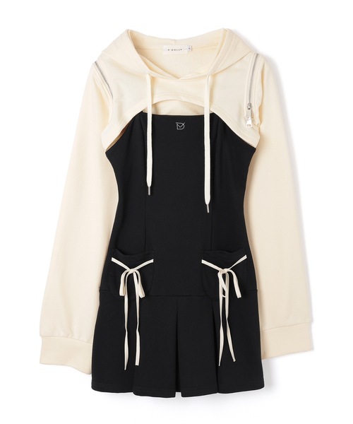 M DOLLY(エムドリー)の「*M DOLLY original* sweat pleats Luce set dress/スウェットプリーツルーチェセットドレス(ワンピース・レディース・ブラック/アイボリー・FREE)」の13枚目の写真