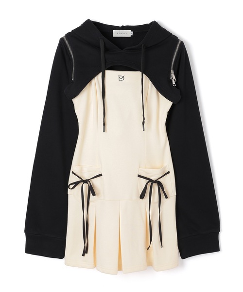 M DOLLY(エムドリー)の「*M DOLLY original* sweat pleats Luce set dress/スウェットプリーツルーチェセットドレス(ワンピース・レディース・ブラック/アイボリー・FREE)」の16枚目の写真