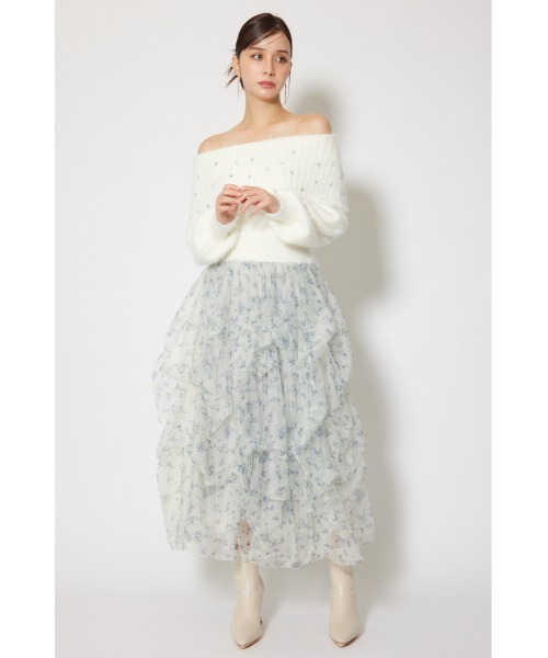 rienda（リエンダ）の「オフショルビジューシャギーニットトップス 秋服 冬服（ニット/セーター・レディース・ホワイト/ピンク/ブルー・FREE）」の17枚目の写真