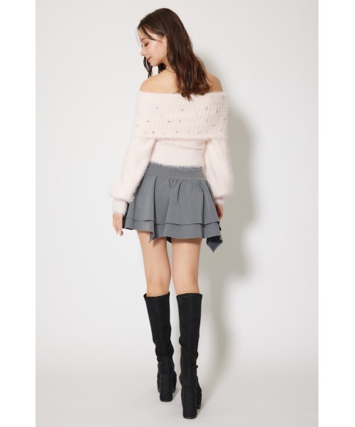 rienda（リエンダ）の「オフショルビジューシャギーニットトップス 秋服 冬服（ニット/セーター・レディース・ホワイト/ピンク/ブルー・FREE）」の13枚目の写真