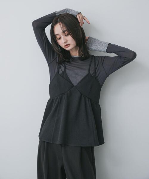 SENSE OF PLACE by URBAN RESEARCH（センスオブプレイスバイアーバンリサーチ）の「レイヤードメローTシャツ（Tシャツ/カットソー・レディース・イエロー/チャコールグレー/ライトグレー・ONE）」の2枚目の写真