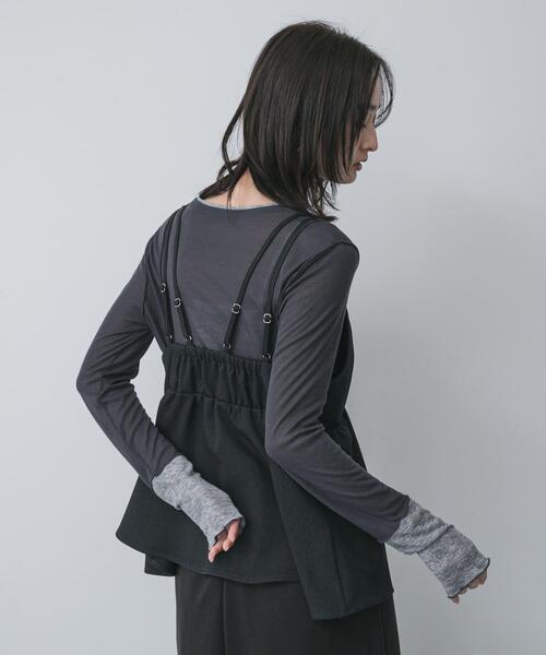 SENSE OF PLACE by URBAN RESEARCH（センスオブプレイスバイアーバンリサーチ）の「レイヤードメローTシャツ（Tシャツ/カットソー・レディース・イエロー/チャコールグレー/ライトグレー・ONE）」の7枚目の写真