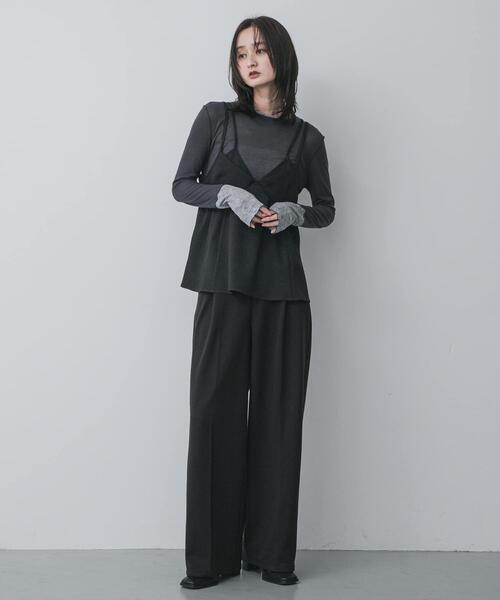 SENSE OF PLACE by URBAN RESEARCH（センスオブプレイスバイアーバンリサーチ）の「レイヤードメローTシャツ（Tシャツ/カットソー・レディース・イエロー/チャコールグレー/ライトグレー・ONE）」の8枚目の写真