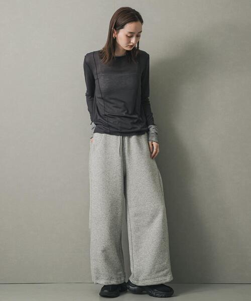 SENSE OF PLACE by URBAN RESEARCH（センスオブプレイスバイアーバンリサーチ）の「レイヤードメローTシャツ（Tシャツ/カットソー・レディース・イエロー/チャコールグレー/ライトグレー・ONE）」の9枚目の写真