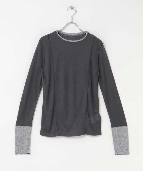 SENSE OF PLACE by URBAN RESEARCH（センスオブプレイスバイアーバンリサーチ）の「レイヤードメローTシャツ（Tシャツ/カットソー・レディース・イエロー/チャコールグレー/ライトグレー・ONE）」の11枚目の写真