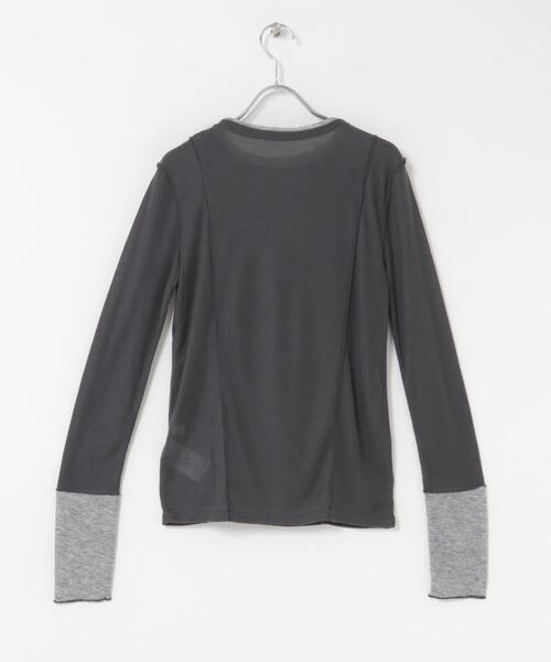 SENSE OF PLACE by URBAN RESEARCH（センスオブプレイスバイアーバンリサーチ）の「レイヤードメローTシャツ（Tシャツ/カットソー・レディース・イエロー/チャコールグレー/ライトグレー・ONE）」の14枚目の写真