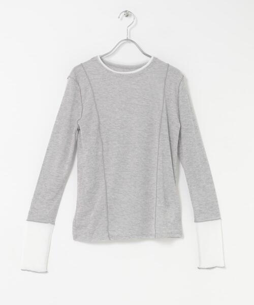 SENSE OF PLACE by URBAN RESEARCH（センスオブプレイスバイアーバンリサーチ）の「レイヤードメローTシャツ（Tシャツ/カットソー・レディース・イエロー/チャコールグレー/ライトグレー・ONE）」の21枚目の写真