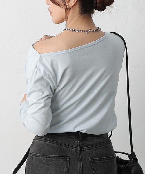 COLONY 2139（コロニートゥーワンスリーナイン）の「ドレープロンＴ（Tシャツ/カットソー・レディース・ブラック/サックスブルー/オフホワイト・FREE）」の16枚目の写真