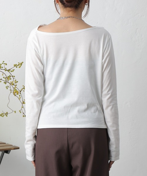 COLONY 2139（コロニートゥーワンスリーナイン）の「ドレープロンＴ（Tシャツ/カットソー・レディース・ブラック/サックスブルー/オフホワイト・FREE）」の9枚目の写真