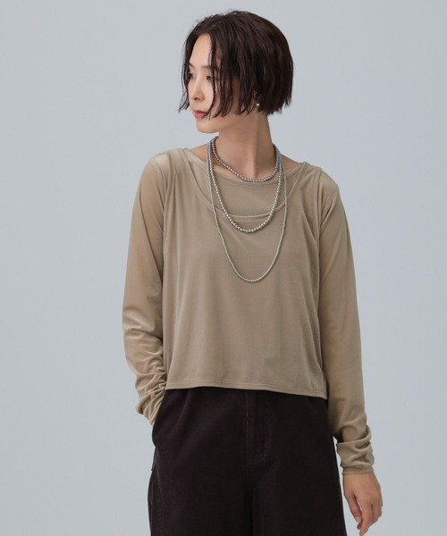 LEPSIM(レプシィム)の「シアーベロアタンクセットプルオーバー 582463(Tシャツ/カットソー・レディース・ライトグレー/ブラウン/ネイビー・FREE)」の22枚目の写真