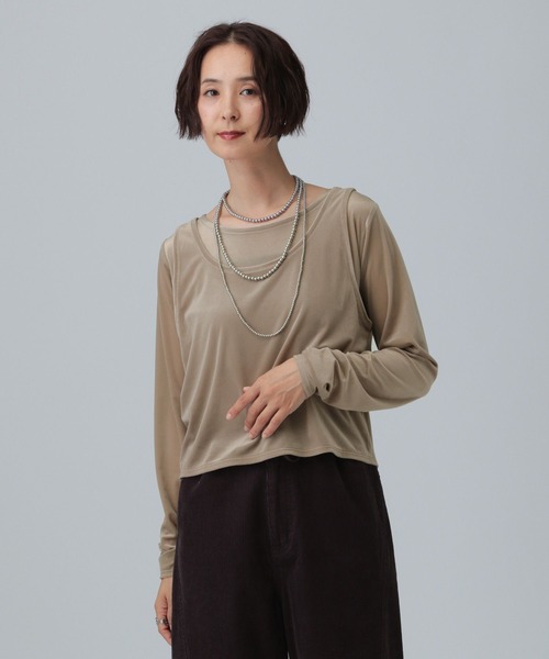 LEPSIM(レプシィム)の「シアーベロアタンクセットプルオーバー 582463(Tシャツ/カットソー・レディース・ライトグレー/ブラウン/ネイビー・FREE)」の21枚目の写真
