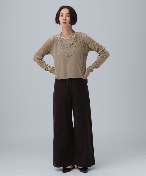 LEPSIM(レプシィム)の「シアーベロアタンクセットプルオーバー 582463(Tシャツ/カットソー・レディース・ライトグレー/ブラウン/ネイビー・FREE)」の20枚目の写真