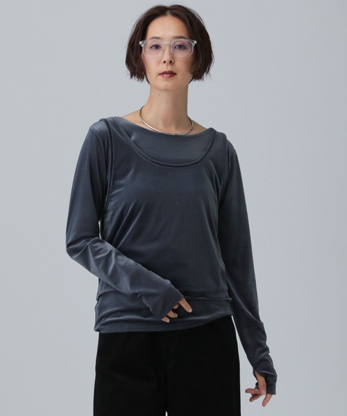 LEPSIM(レプシィム)の「シアーベロアタンクセットプルオーバー 582463(Tシャツ/カットソー・レディース・ライトグレー/ブラウン/ネイビー・FREE)」の11枚目の写真