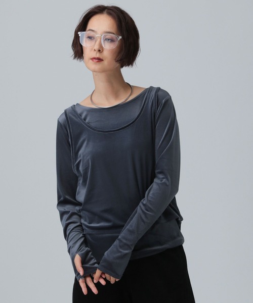 LEPSIM(レプシィム)の「シアーベロアタンクセットプルオーバー 582463(Tシャツ/カットソー・レディース・ライトグレー/ブラウン/ネイビー・FREE)」の9枚目の写真
