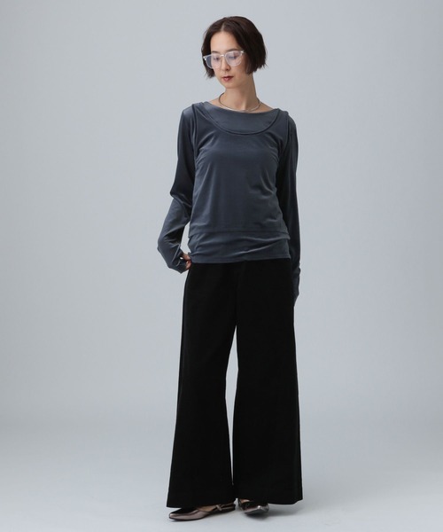 LEPSIM(レプシィム)の「シアーベロアタンクセットプルオーバー 582463(Tシャツ/カットソー・レディース・ライトグレー/ブラウン/ネイビー・FREE)」の8枚目の写真