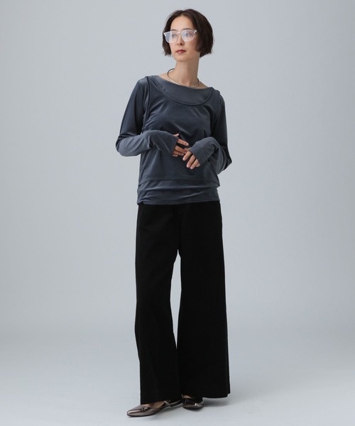 LEPSIM(レプシィム)の「シアーベロアタンクセットプルオーバー 582463(Tシャツ/カットソー・レディース・ライトグレー/ブラウン/ネイビー・FREE)」の7枚目の写真