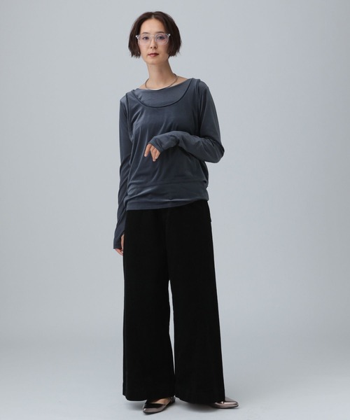 LEPSIM(レプシィム)の「シアーベロアタンクセットプルオーバー 582463(Tシャツ/カットソー・レディース・ライトグレー/ブラウン/ネイビー・FREE)」の6枚目の写真