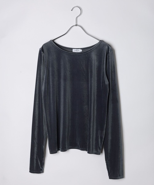 LEPSIM(レプシィム)の「シアーベロアタンクセットプルオーバー 582463(Tシャツ/カットソー・レディース・ライトグレー/ブラウン/ネイビー・FREE)」の4枚目の写真
